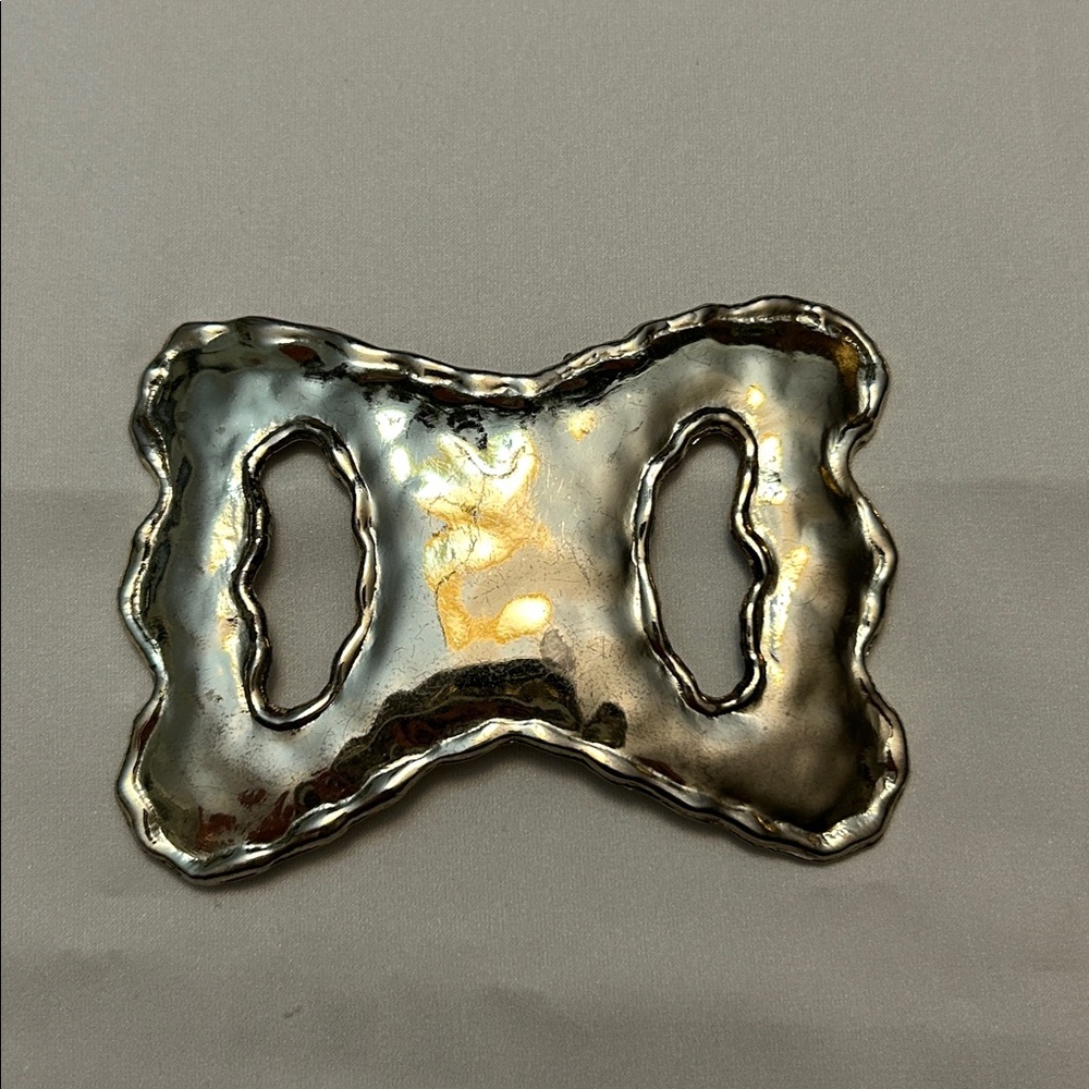 Statement Silver Scarf Belt Buckle | Abstract Sculptural | Dress Waist Accessory